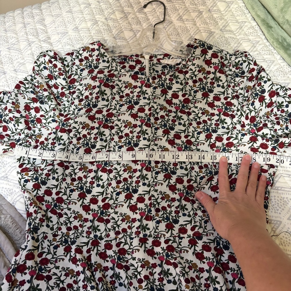Floral Print Dress with Red and Black Accents - Picture 9 of 9